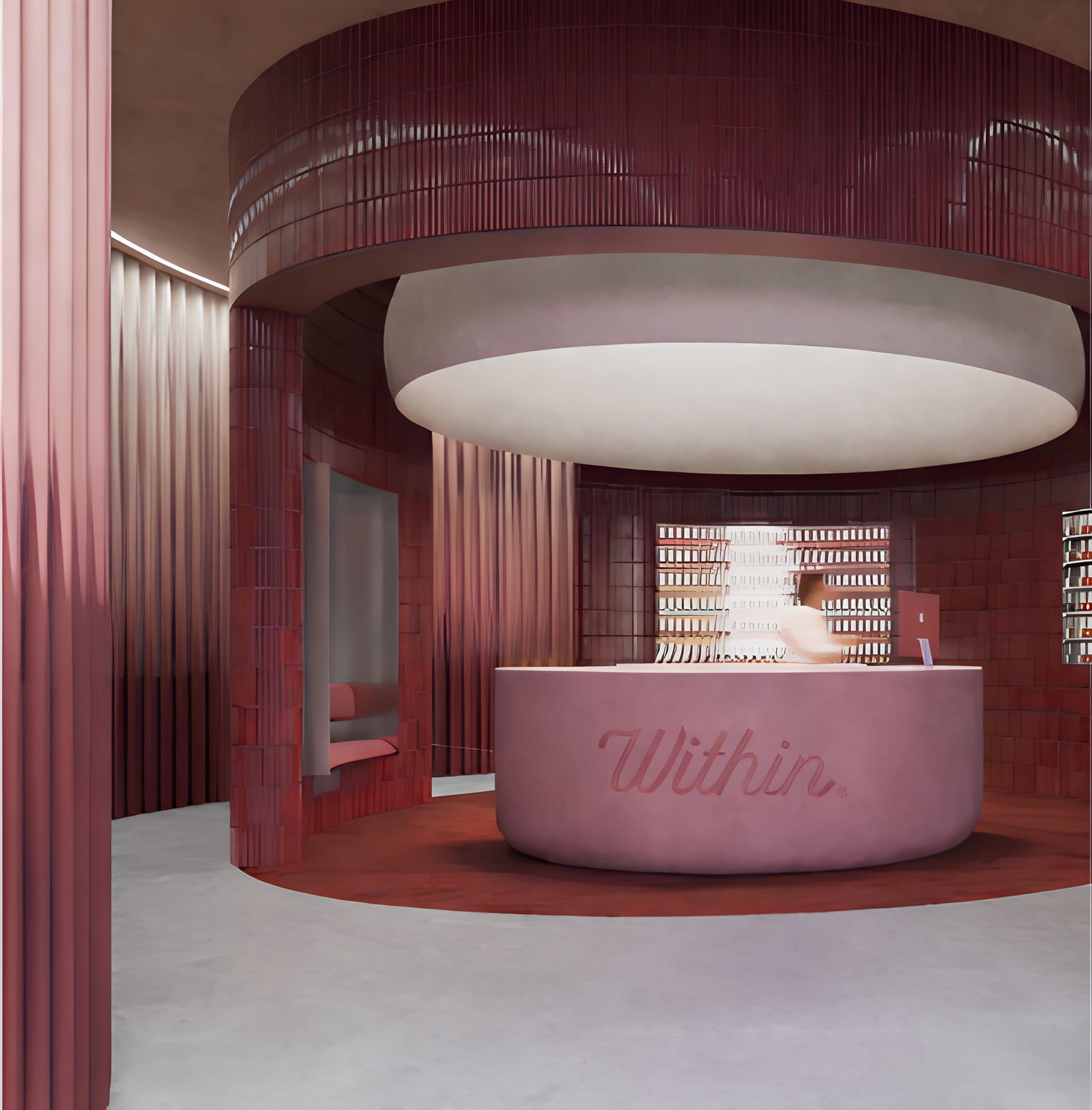 Within, Dubai: pink circular counter