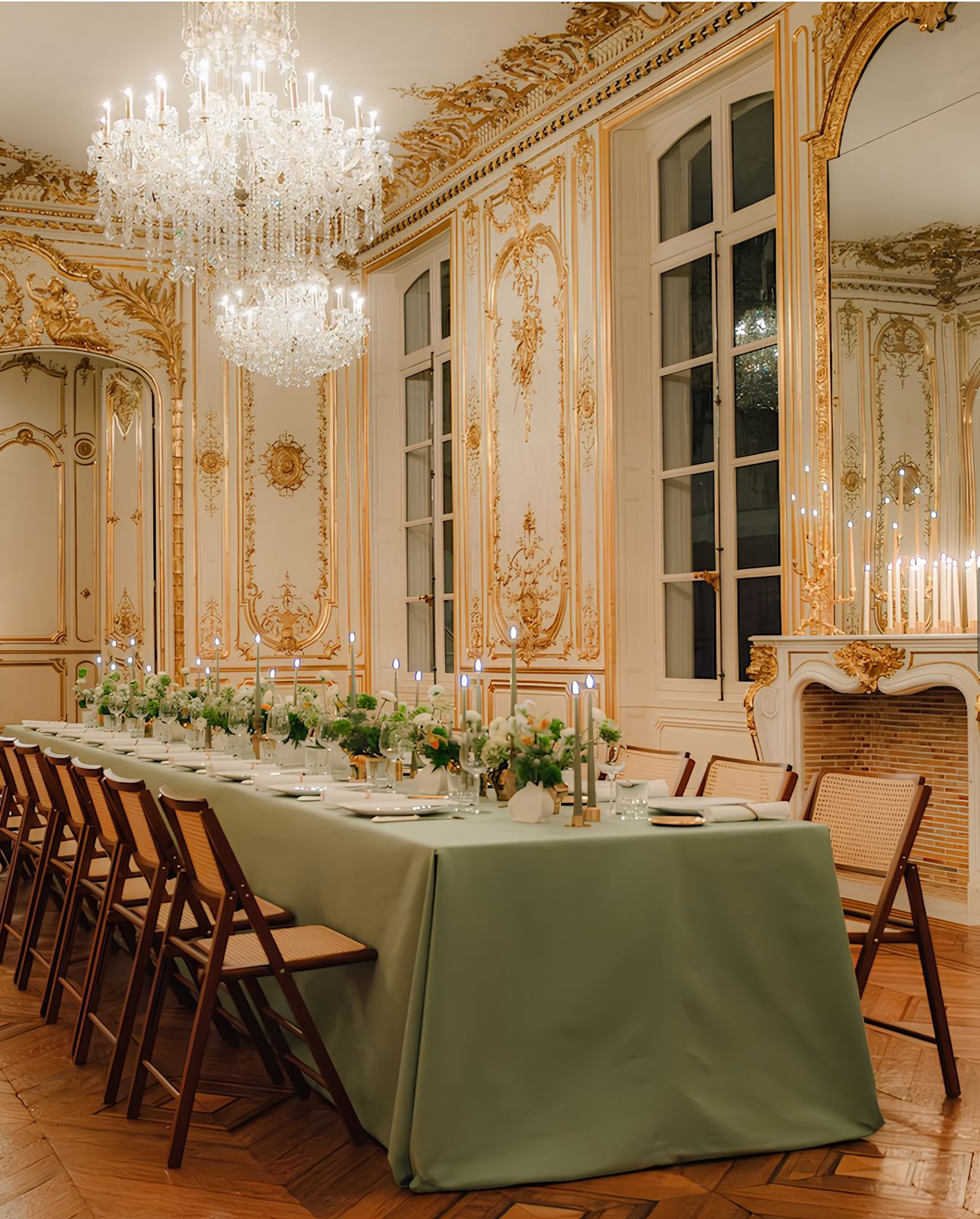 Dinner in a gilded salon