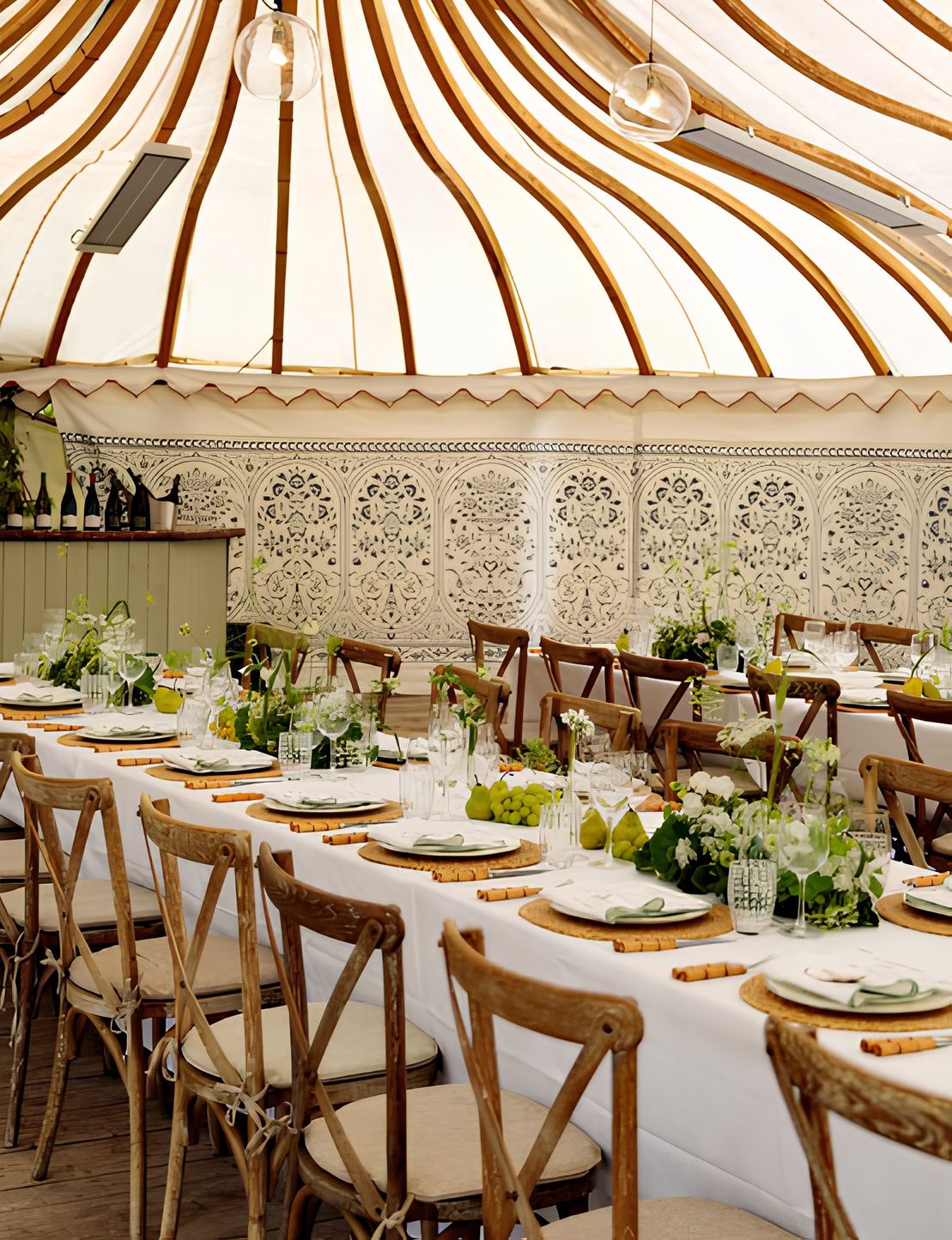 Dinner under a tent