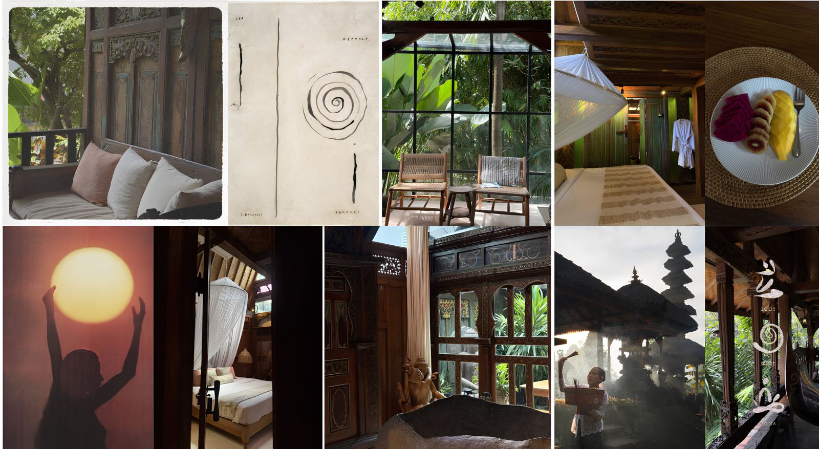 Tropical wellness retreat moodboard